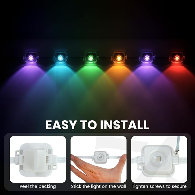 100FT Permanent Outdoor Lights, RGB Outdoor Eave Lights with 72 LED Lights, IP67 Waterproof, DIY Scene Modes with App & Remote Control for Decor, Garden, House, Party, Holiday, Christmas Decor