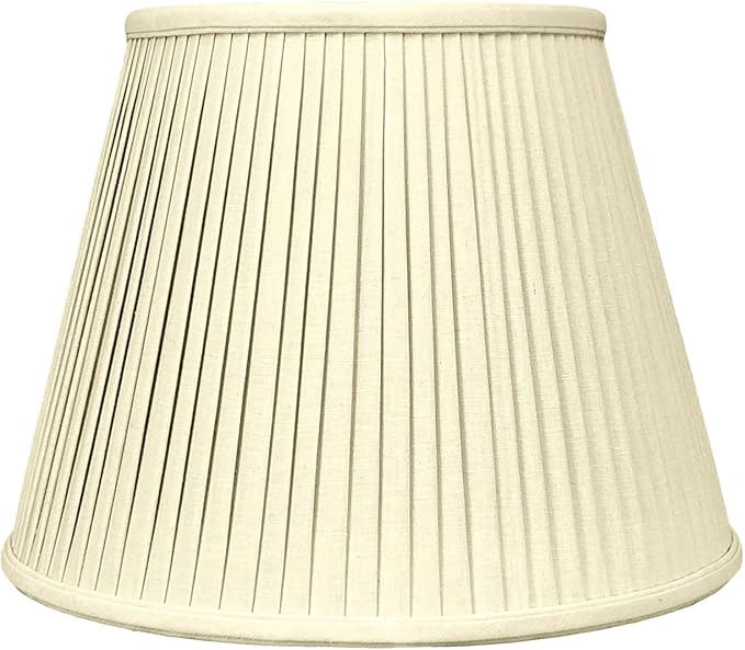 Royal Designs, Inc. Deep Empire Side Pleated Basic Lamp Shade, BS-729-20LNTP, 12 x 20 x 15, Linen with Taupe