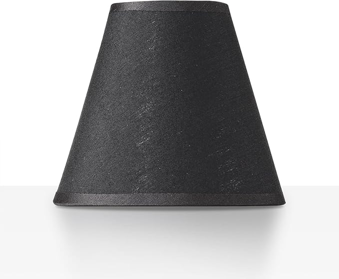 6 Pack Black Chandelier Shade with Gold Lining Hardback, 3" Top x 6" Bottom x 5" High, 3x6x5 Inches Lampshade, Perfect Cover for 6-Light Pendant Light Wall Sconce, Clip On Bulb E12 Socket(Small Size)