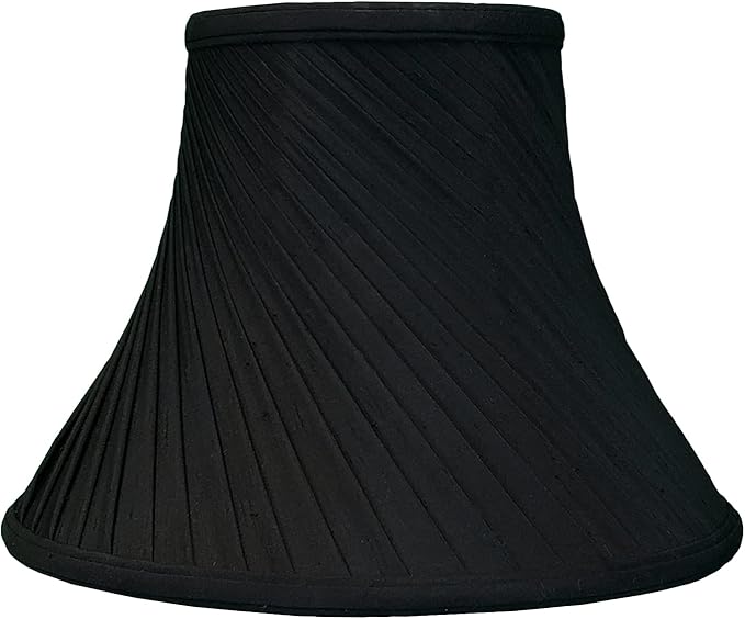 Royal Designs, Inc. Twisted Pleat Basic Lamp Shade, BS-717-12BLKGL-2, Black with Gold, 6 x 12 x 9, Set of 2