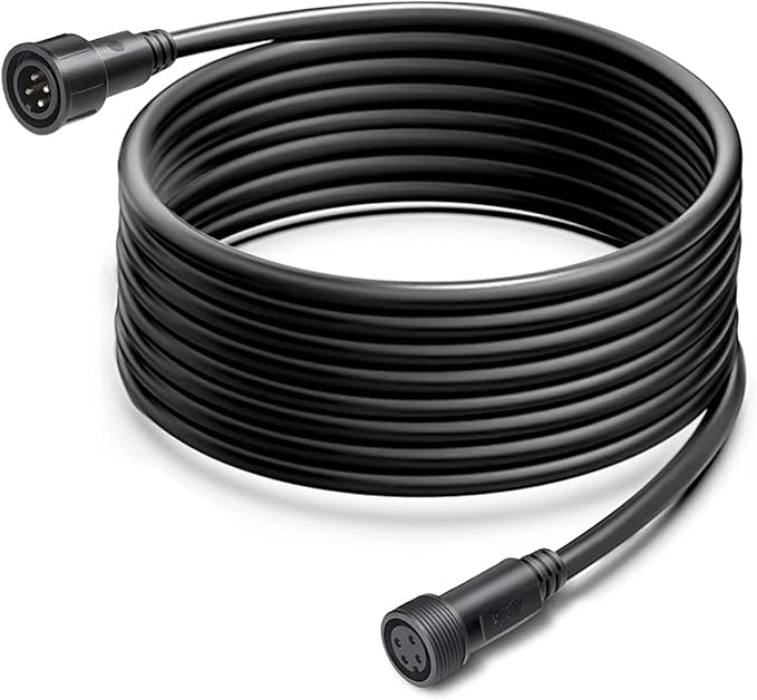 MAD OWL 4 Pin Waterproof LED Wire Connector, 16 AWG 196.8 inch/5M IP68 Male and Female Heads Extension Cable for Indoor and Outdoor LED Strip Light(1 Strip Black)