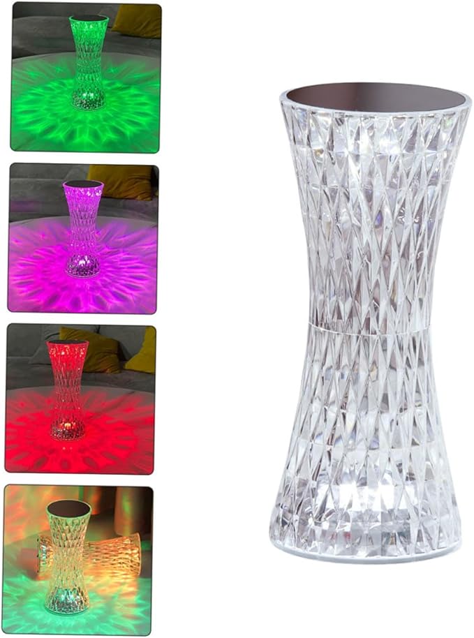 USB Rechargeable LED Desk Lamp with Touch Control and Remote, 16-Color Crystal Diamond Bedside Table Lamp for Bedroom Home Decoration, Small Waist Ambient Night Light