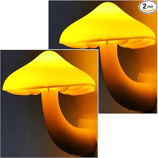 AUSAYE 2Pack Mushroom Night Light Plug in Lamp,Led Lights for Adults Kids Baby Children NightLight Wall Decor Lamp Bedroom Bathroom,Toilet,Stairs,Kitchen,Hallway