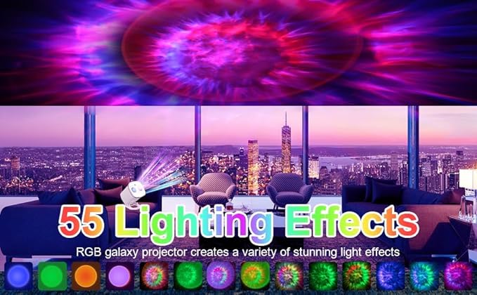 Galaxy Projector,Galaxy Projector for Bedroom Decor,Sunset Lamp Projection with Timer and Remote Control 55 Lighting Modes, Night Light Projector for Adults, Bedroom, Living Room and Home Theater