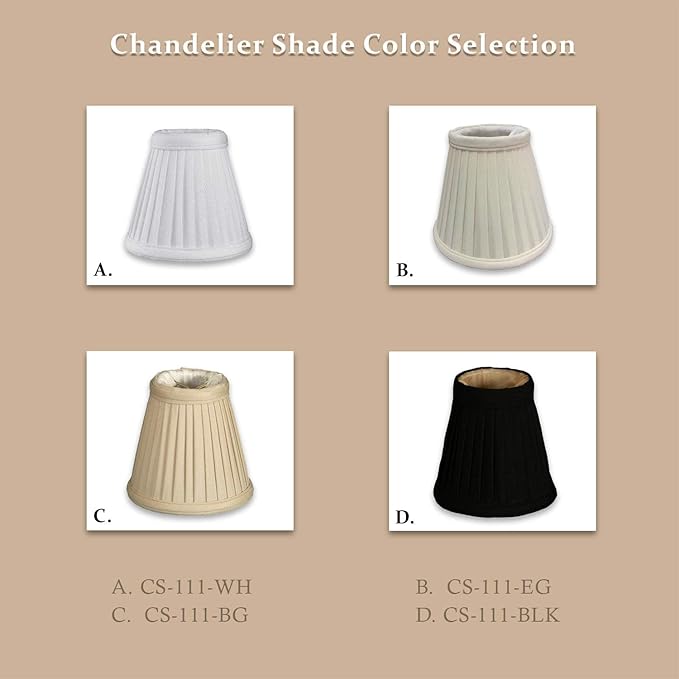 Royal Designs, Inc. CS-111BLK/GL-6 Pleated Empire Chandelier Shade, 2.5 x 5 x 4.25, Black with Gold, 6-Pack