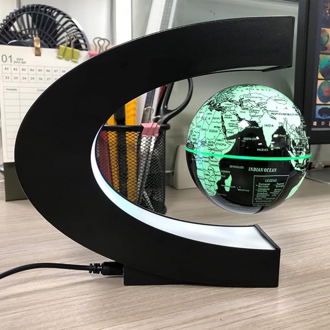 Multicolor Changing Magnetic Levitation Floating Globe, Floating Globe with LED Lights, Cool Gadgets Desktop Decor, Great Gifts for Men/Fathers/Husbands/Boyfriends/Bosses