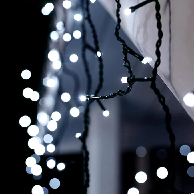 Dailyart Solar String Lights for Outside,50ft Solar Lights Outdoor Waterproof 100 Led Solar Fairy Lights 8 Lighting Mode Solar String Lights Idea for Garden,Courtyards,Trees(Cool White)