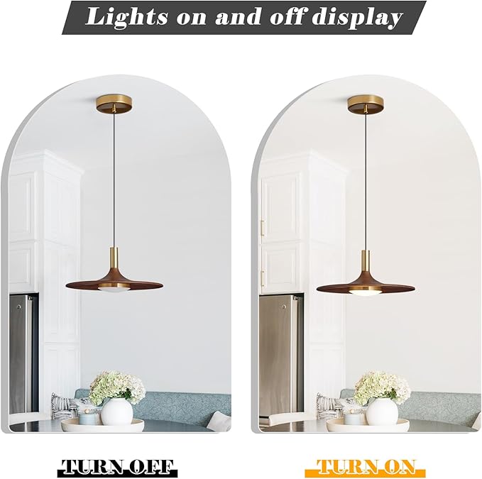 Dimmable Pendant Light, Wood Grain Finish LED Pendant Light Fixture, Modern Metal Dining Pendant Lights for Hotel Bar Kitchen Island Entryway