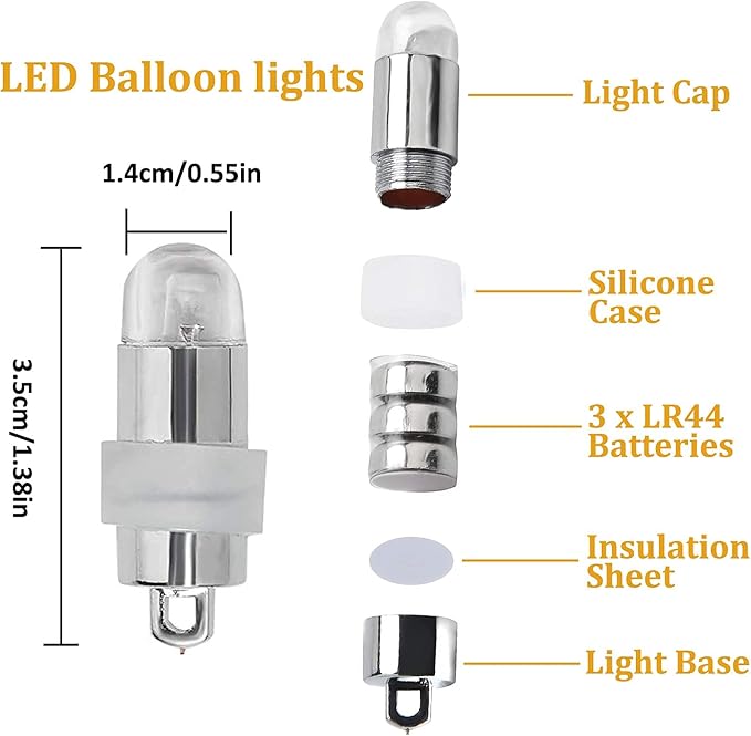 Yizhet 30 Pack led Lights Party Lights LED Balloon Decoration Lights Mini led Lights Waterproof Party Lights for Paper Lantern Balloon Wedding Halloween Christmas Festival String Lights (Warm White)
