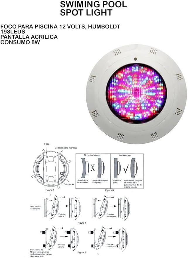 18W 12V LED Pool Light 3000LM RGB Color-Changing Waterproof IP68 Underwater LED Lights 30° Swimming Pool Fountain Pond Colorful Lamp with Remote Controller