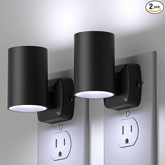Led Night Light Plug in,Night Lights Plug into Wall Dusk to Dawn Sensor,20lm/40lm Adjustable Brightness,5700k Daylight,Dimmable Night Light for Hallway Bedroom Bathroom 2 Pack ETL-Certified