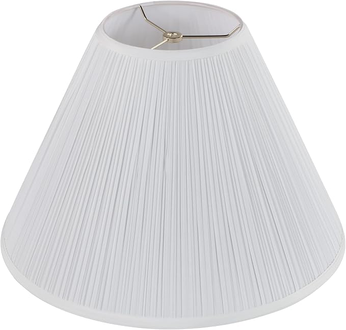 Aspen Creative 33134, Mushroom Pleated Traditional Spider Lamp Shade, White, 7" Top x 17" Bottom x 11-1/2" Slant