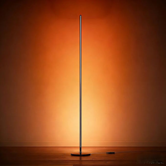 Floor Lamp with Voice Control: RGBIC Color Changing Corner Lamp with Music Sync & App Smart Dimmable Tall Standing Light for Living Room Bedroom Gaming Room Compatible with Alexa