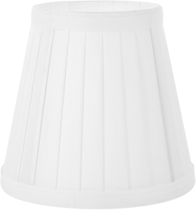 Small Lamp Shade - Clip On Bulb Lampshade Fabric Mini Fitter Replacement for Chandelier Table Floor Wall, 5x5x3 Inch, White