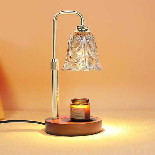 Candle Warmer Lamp with Timer Electric Candle Warmer Lamp Adjustable Height Dimmable Wax Warmer Lamp Jar Candles with 2 Bulbs for Home Decor & Office