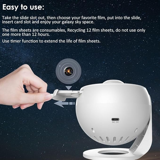 Planetarium Projector for Bedroom, Star Galaxy Light Projector with Nebula Milky Way, LED Night Light for Ceiling with Timer, Mood Lighting for Adults Kids Teens, Home Theater (White)
