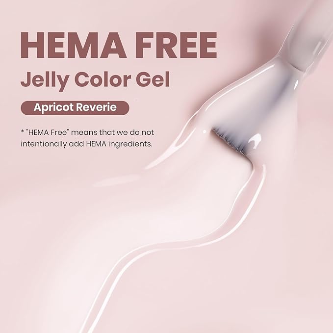 Beetles Apricot Reverie Nude Gel Polish - 15ML Full Size Neutral Jelly Nude Pink Nail Polish Base Color Nail Concealer Sheer Translucent Effect Soak Off UV French Nail Art Salon DIY Manicure Gifts