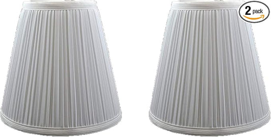 Urbanest Off White Mushroom Pleated Hardback Lamp Shades, Set of 2, 5x9x8.5 Inch (Spider)