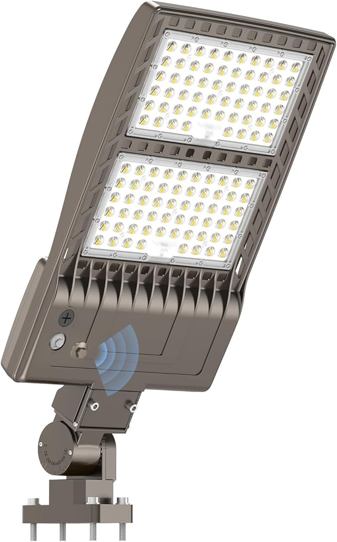 KUKUPPO 400W LED Parking Lot Light Dusk to Dawn 60,000LM, DLC UL Listed Power Adjustable LED Shoebox Pole Court Light Industrial Outdoor Parking Lighting Arm Mount 5000K IP65 Waterproof 100-277V