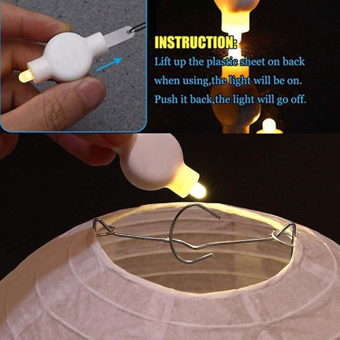 Paper Lantern Lights Battery Operated Hanging LED Lights Super Bright Easy Use Decorative Lighting for Outdoor/Indoor Wedding Camping Party Events Balloon Lanterns,Last 36 Hours(Pack of 12,Warm White)