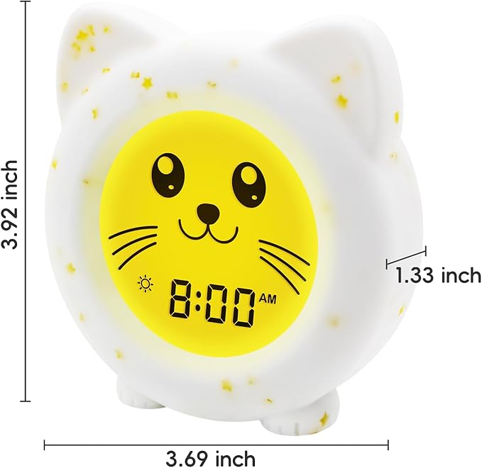 B&H Sleep Trainer Clock for Toddler, Cute Kids Ok to Wake Alarm Clock, Drop Proof, Rechargeable Young Children Night Light, Science-Backed Lighting for Peaceful Sleep and Ready to Wake Mornings