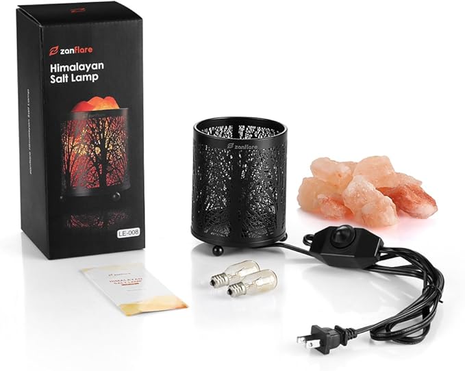 Zanflare Salt Lamp, Pink Salt Lamp, Salt Rock Lamp, Night Light in Fawn Design Metal Basket with Dimmer Switch, Himalayan Salt Lamp, House Warming, Wedding Gifts, Birthday Gifts for Women