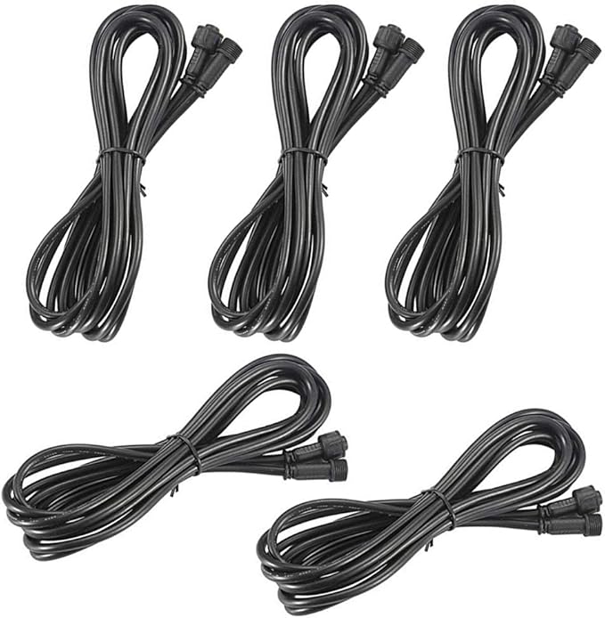 Pack of 5, FVTLED 1m 3.28ft 4Pin Extension Cable Wire with Male and Female Connectors at Both Ends Only for FVTLED RGB/RGB Multi-Color LED Deck Light
