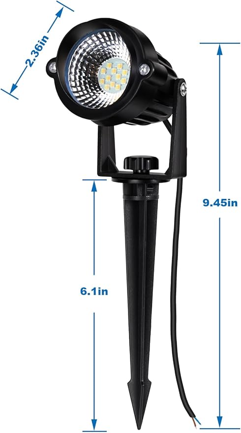 12W Landscape Lights Low Voltage LED Landscape Lighting Spotlight Waterproof Garden Pathway Christmas Decorative Lights Outdoor, 20 Pack with Connector (Natural White)