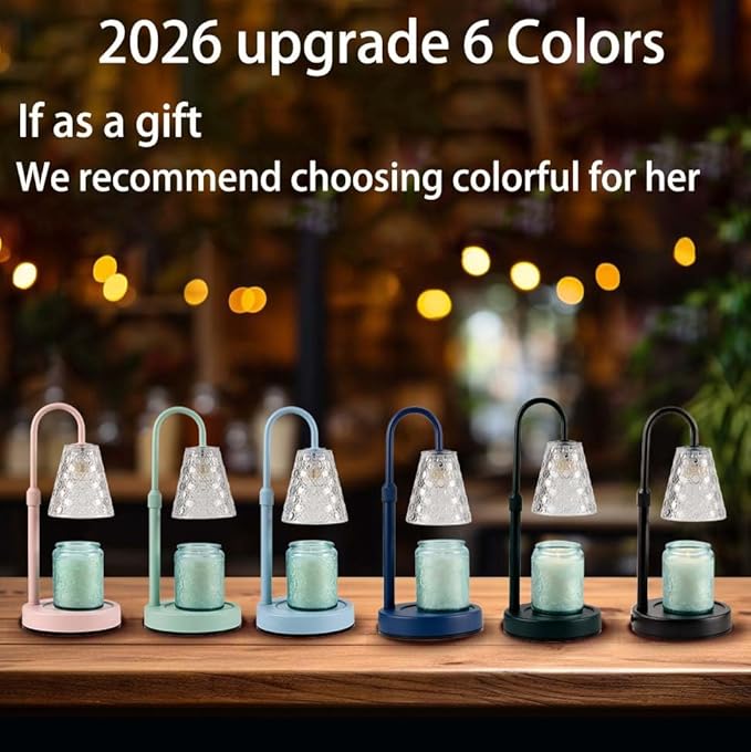Candle Warmer Lamp with Timer Dimmable, Birthday Gifts for Her Women Mom, House Warming Gifts New Home Decor, Wax Melt Warmer with 2 Bulbs