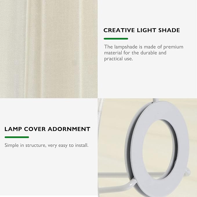 Vintage Decor Modern Lampshade Cloth Lamp Shade, Pleated Lamp Cover Clip on Lampshade Table Lamp Chandelier Shades for Home (Beige) Ceiling Light Shade Lamp Shades