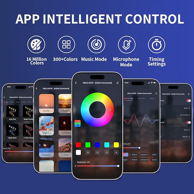 Smart Floor Lamp, 70in RGB Living Room Floor Lamp with App & Remote Control, 180° Adjustable Head, Stepless Dimming & Color Changing for Bedroom, Office