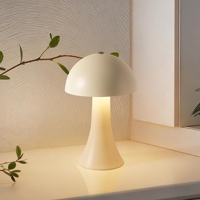 Rechargeable Cordless Table Lamp, Battery Operated Touch Control Lamp with 3-Color Stepless Dimming, Portable LED Light for Restaurant, Bedroom, Outdoor, Dinner, Patio