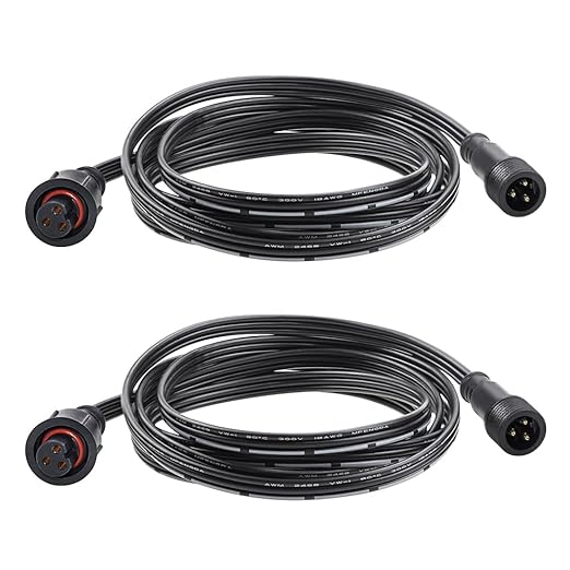 ALITOVE 6.56ft 3 Pin xConnect Extension Cable with 17mm Male & 12mm*23mm Female X-Connector 18AWG Power Cord IP68 for B0923SDR5T B0CM95W84B B0CW9NQ12K WS2811 Halloween Christmas Pixel Lights(2 Pack)