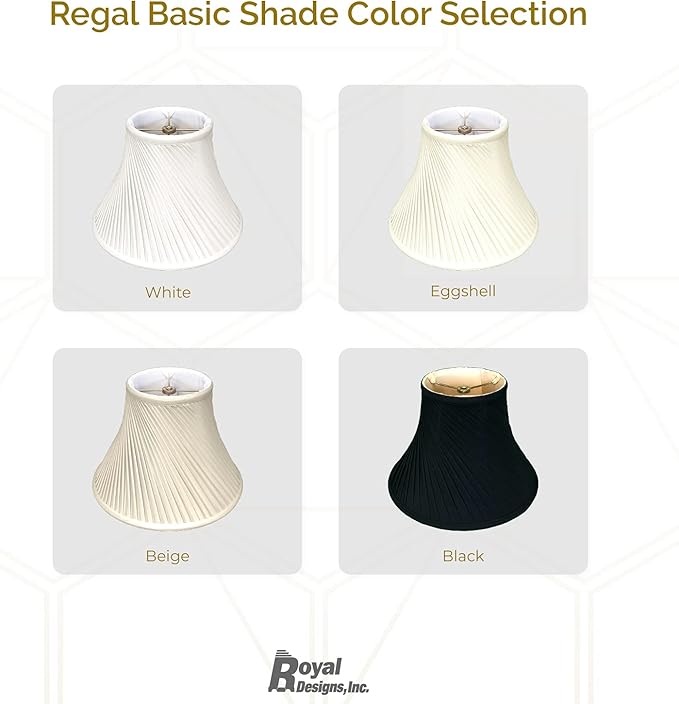 Royal Designs, Inc. Twisted Pleat Basic Lamp Shade, BS-717-16EG-2, Eggshell, 7 x 16 x 12, Set of 2