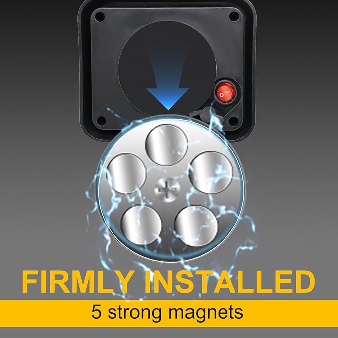 2PCS Magnetic Red Strobe Lights Rechargeable Flashing Emergency Beacon Safety Warning Lights Battery Powered Wireless Portable Magnetic Strobe Hazard Lights for Trucks Trailer Vehicles Car RV