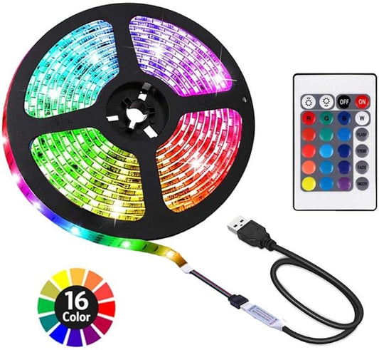 ACONDE 9.84 feet USB LED Strip Lights, DIY Indoor Decoration, TV Backlight, 24 Keys Remote