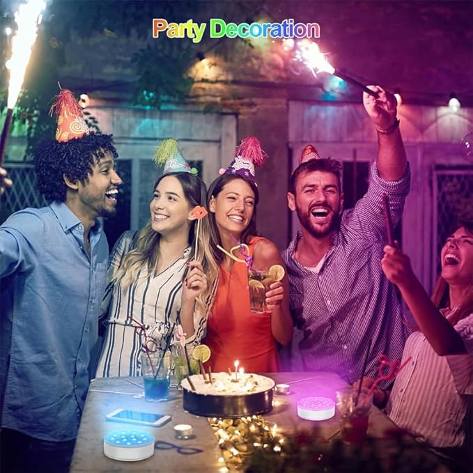 Pool Lights, 16 Color 3 Modes Submersible LED Lights with Remote & Timing, Rechargeable IP68 Waterproof Underwater Light, Dimmable Ambient Light for Pond Pool Bath Party Decoration (Drop - 2pcs)