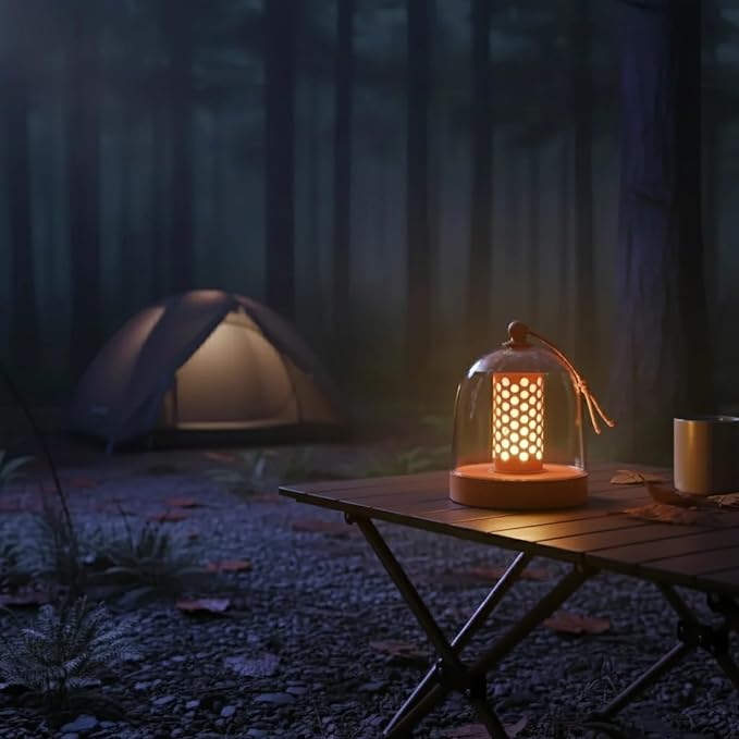 Camping Lantern, IPX4 Waterproof Touch Control LED Night Light, USB Rechargeable & Long Lasting Battery, Portable Hanging Tent Lamp for Outdoor Camping Hiking Backpacking,Orange