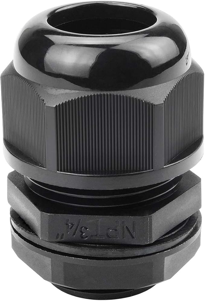 XHF 2 Pcs 3/4" IP68 Strain Relief Nylon Cord Grip NPT Cable Glands Adjustable UL Listed and RoHS Compliant (Black)