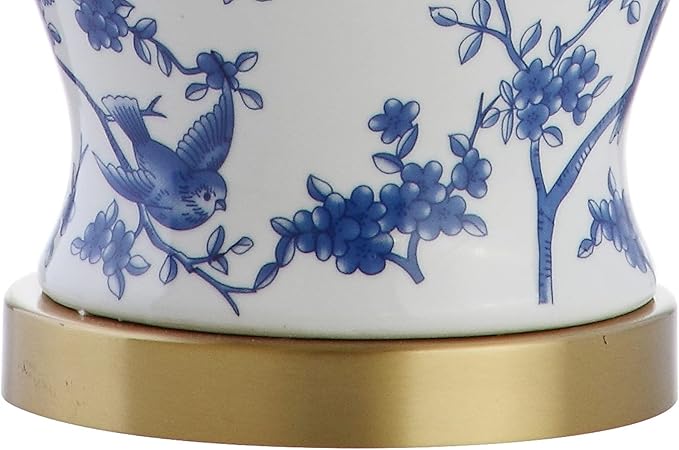 JONATHAN Y JYL3005A Penelope 22" Chinoiserie LED Table Classic Cottage Bedside Desk Nightstand Lamp for Bedroom Living Room Office College Bookcase LED Bulb Included, Blue/White