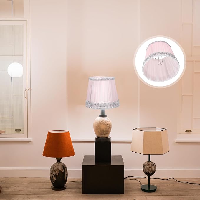 Fabric Lampshade Accessory Light Cover Replacement for Indoor Decor Elegant Pleated Design Easy to Install Structure Warm Atmosphere for Bedroom and Living