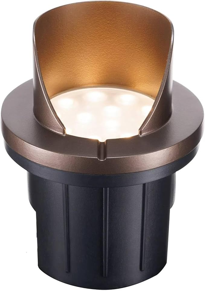 Low Voltage LED In-Ground Well Lights Outdoor, Warm White 3000K Landscape Lights, 12V IP67 Waterproof Anti-Glare Aluminum ORB Fixtures for Trees & Walls, 4 Pack