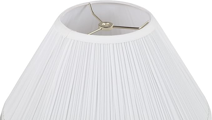 Aspen Creative 33133, Mushroom Pleated Traditional Spider Lamp Shade, White, 6" Top x 14" Bottom x 8" Slant