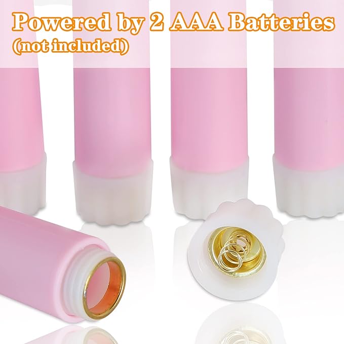 Pink Flameless Taper Candles with Remote, Battery Powered Christmas LED Candlesticks Set of 12