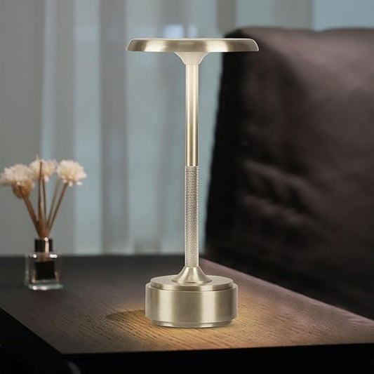 Small Table Lamp With 5200mah Battery - Rechargeable Desk Lamp For Cozy Nights, Usb-C Fast Charging & Stepless Dimming, Cordless Table Lamp With 3 Lighting Modes For Bedroom, Office & Travel(Silver)