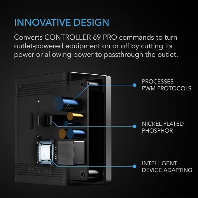AC Infinity UIS Control Plug, Outlet Adapter to Connect UIS Smart Controllers to Outlet Devices