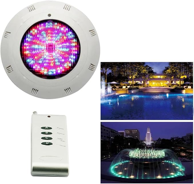 18W 12V LED Pool Light 3000LM RGB Color-Changing Waterproof IP68 Underwater LED Lights 30° Swimming Pool Fountain Pond Colorful Lamp with Remote Controller