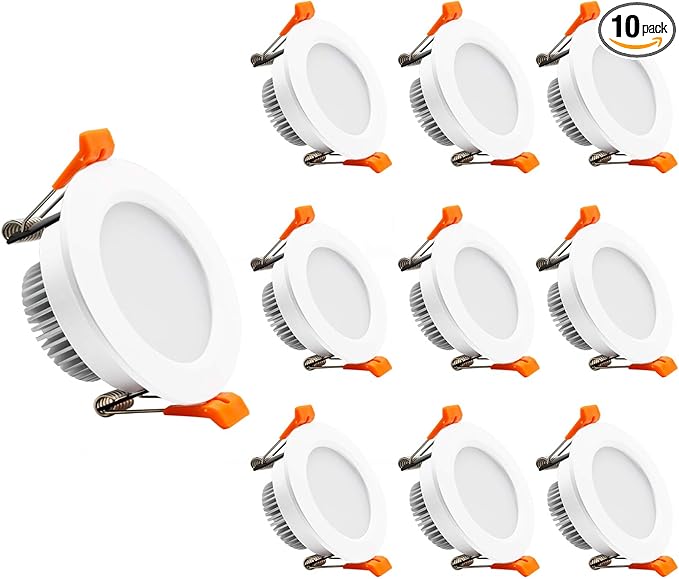YGS-Tech 2 Inch LED Recessed Lighting, Dimmable Downlight 3W(35W Halogen Equivalent), CRI80, 3000K Warm White Ceiling Light with LED Driver(10 Pack)