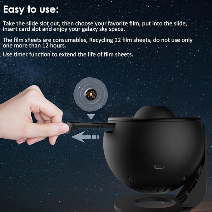 Planetarium Projector for Bedroom, Star Galaxy Light Projector with Nebula Milky Way, LED Night Light for Ceiling with Timer, Mood Lighting for Adults Kids Teens, Home Theater (Black)