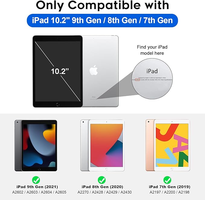 SUPFINE for Waterproof iPad 9th Generation Case, [Built-in Screen Protector] [IP68 Waterproof] Full Body Rugged Shockproof Protective Cover for 10.2 inch iPad 9th/8th/7th(2021/2020/2019), Black/Clear